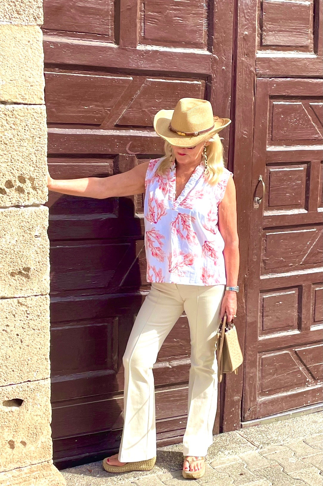 Damelza Shirt in Coral Pink