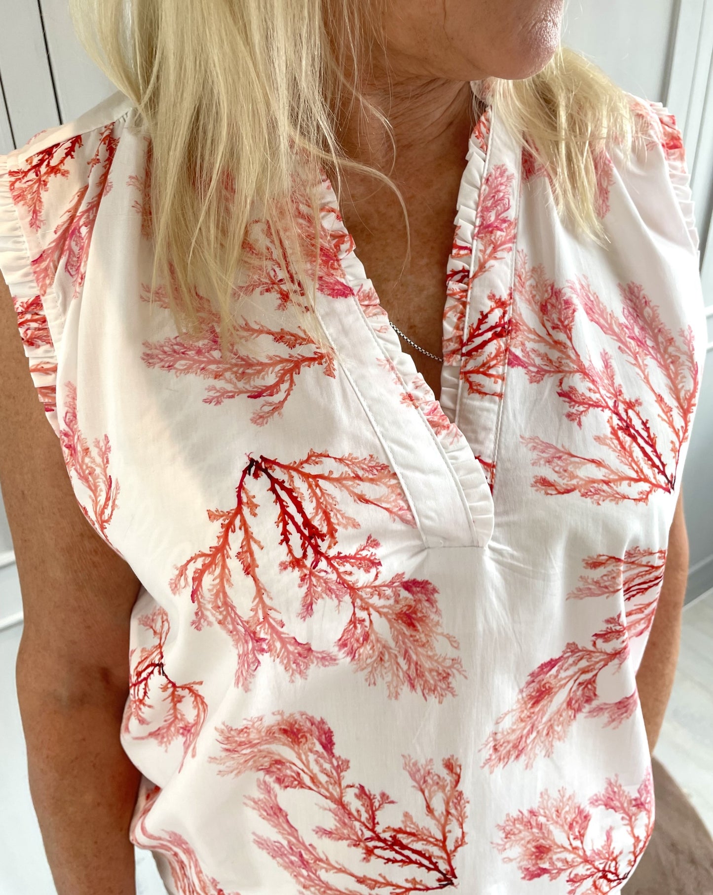 Damelza Shirt in Coral Pink