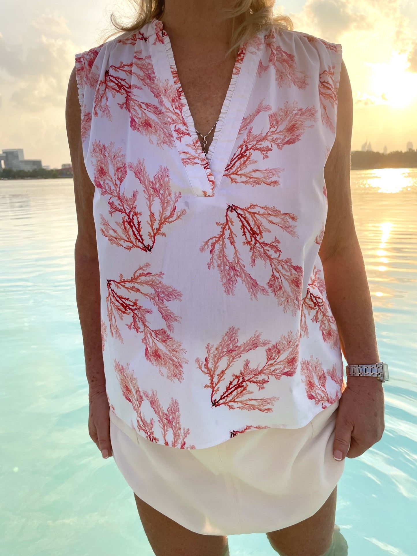 Damelza Shirt in Coral Pink