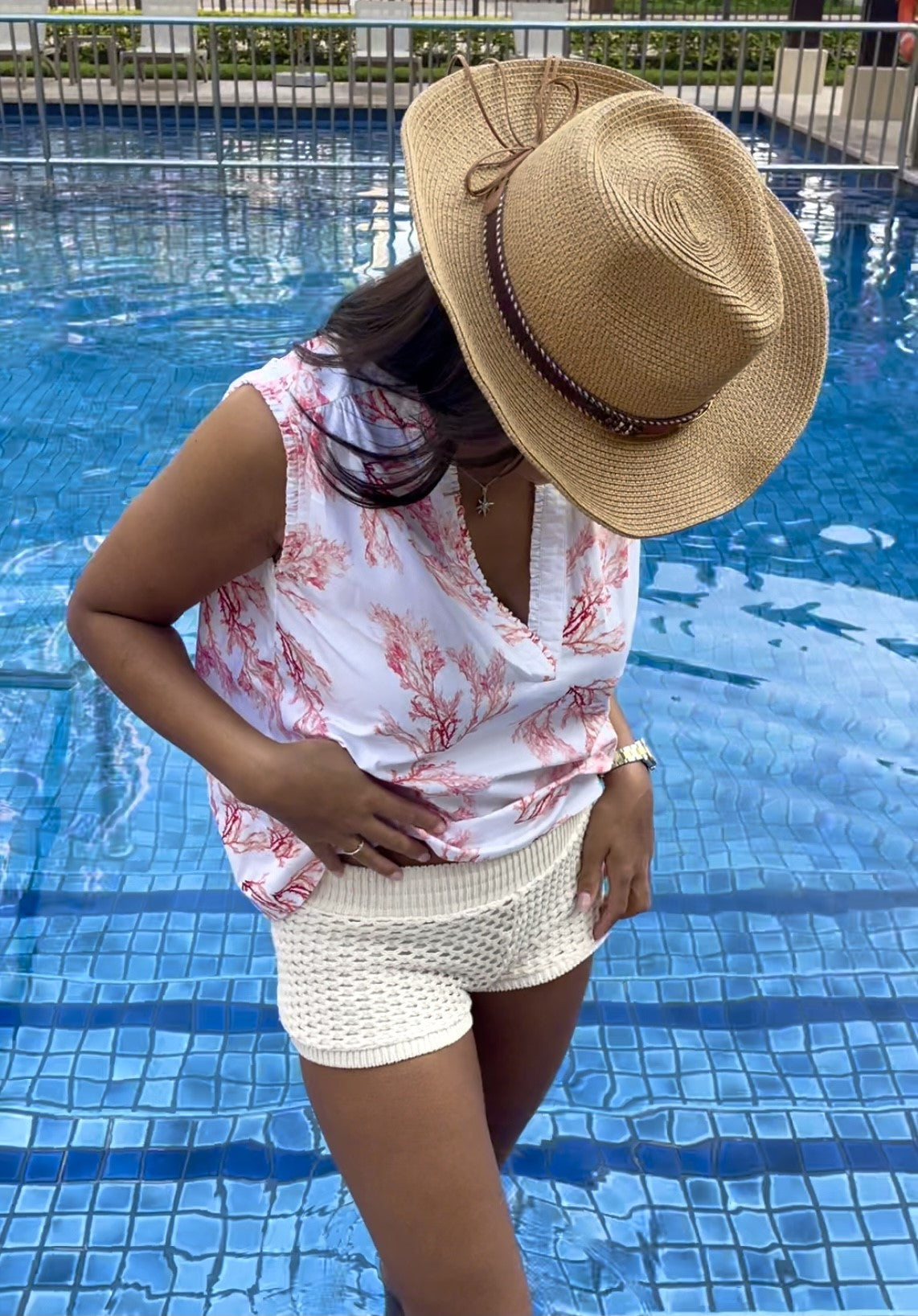 Damelza Shirt in Coral Pink
