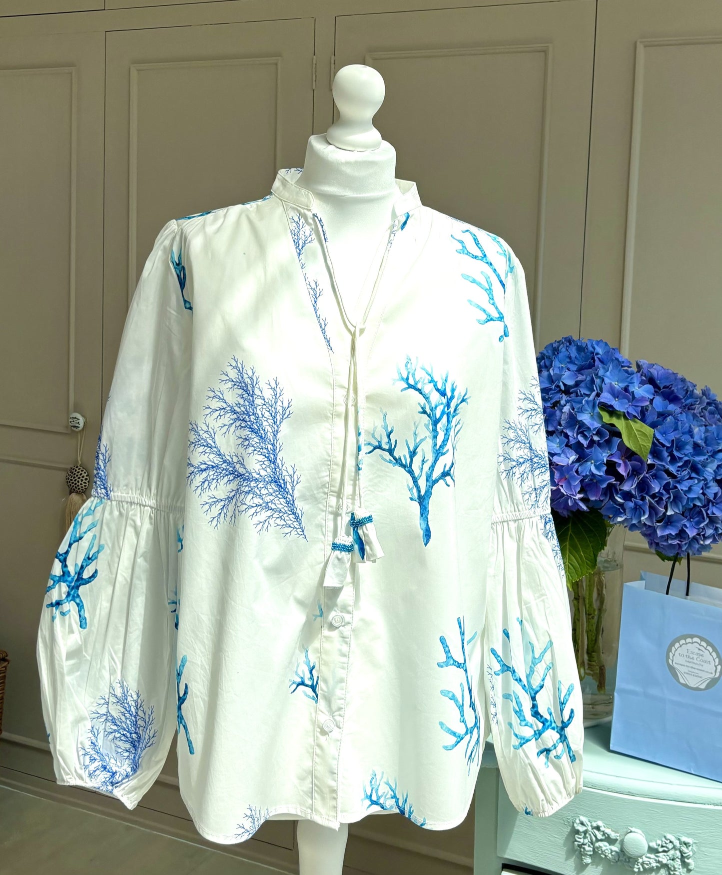 Darcy Shirt in Blue Seaweed.