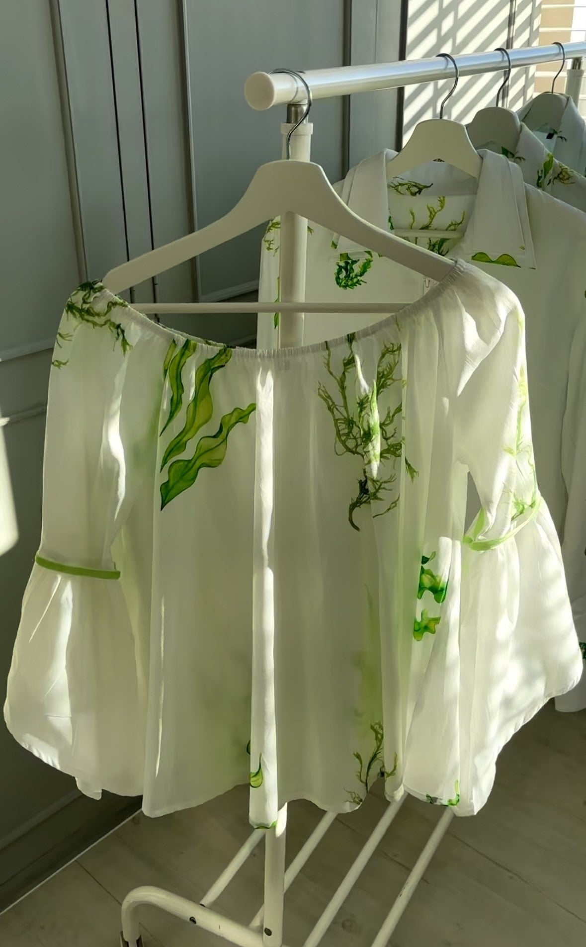 Ladies Green Seaweed  100% Organic Cotton Shirt